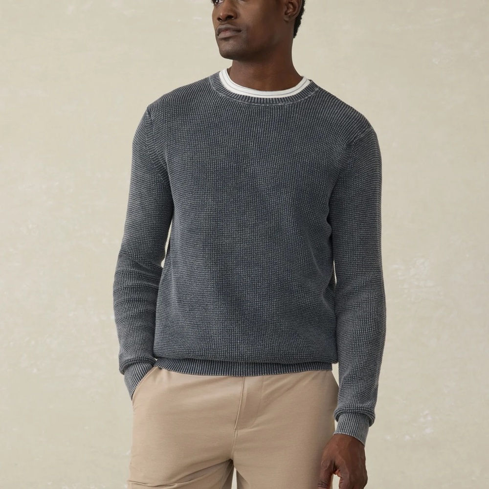 Faherty Sunwashed Crewneck Sweater - Faded Black men’s medium